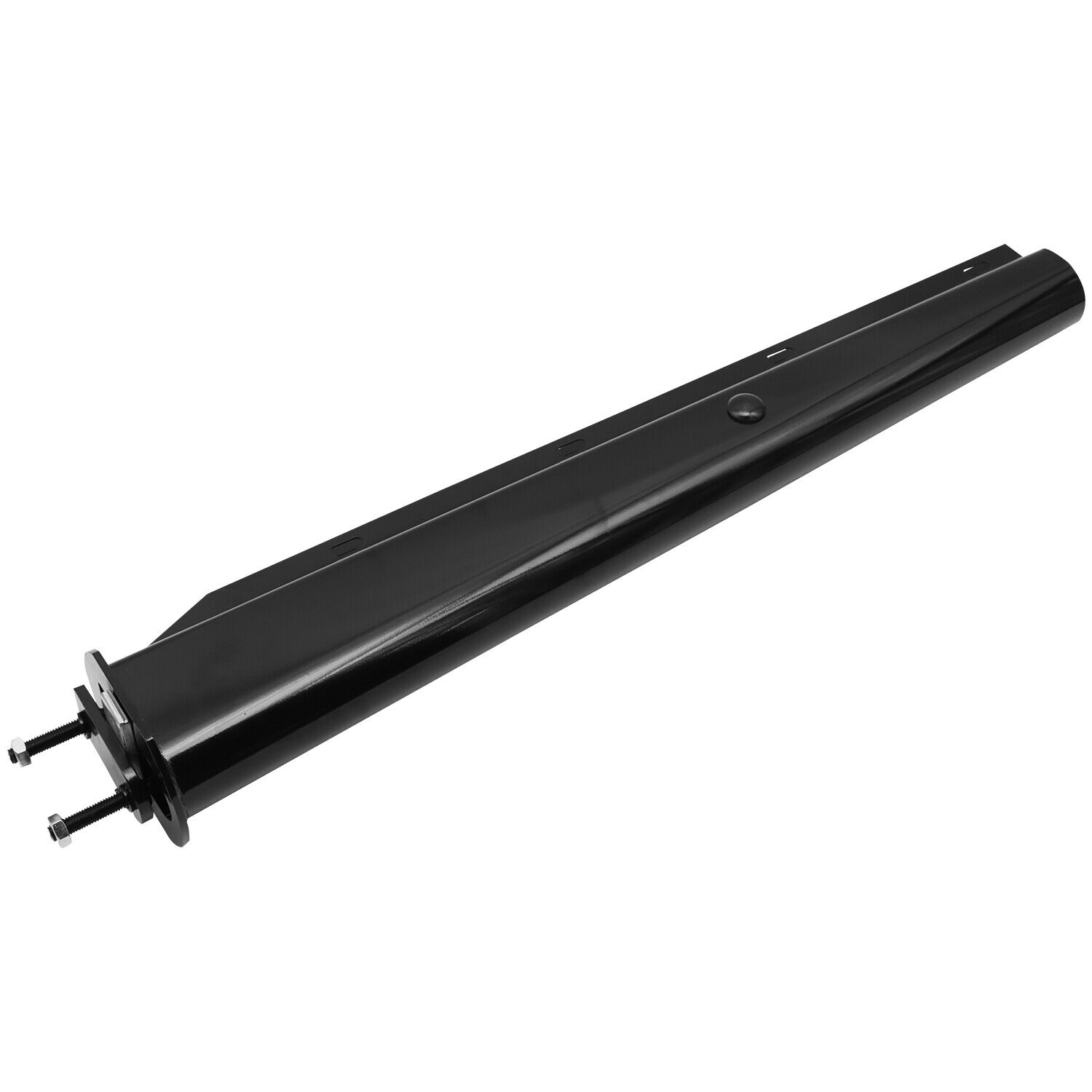 Black Straight Spring Loaded Mud Flap Hanger For Semi Trucks, 2.5" Bolt Spacing, 30" Length With Reflective Strip Sticker, Right & Left Side, 2PCS_voghion.com